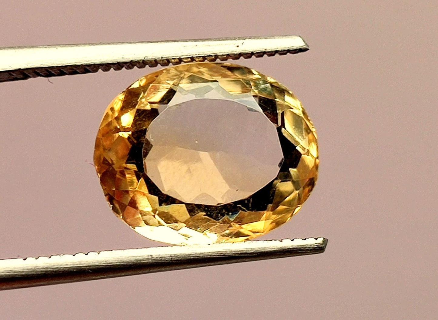 AAA+ Citrine, Natural Brazilian Yellow Citrine, Oval Faceted Loose Gemstone, 4.15 Carat, Size-11.5x9.5x6.5mm, Gift For Her,