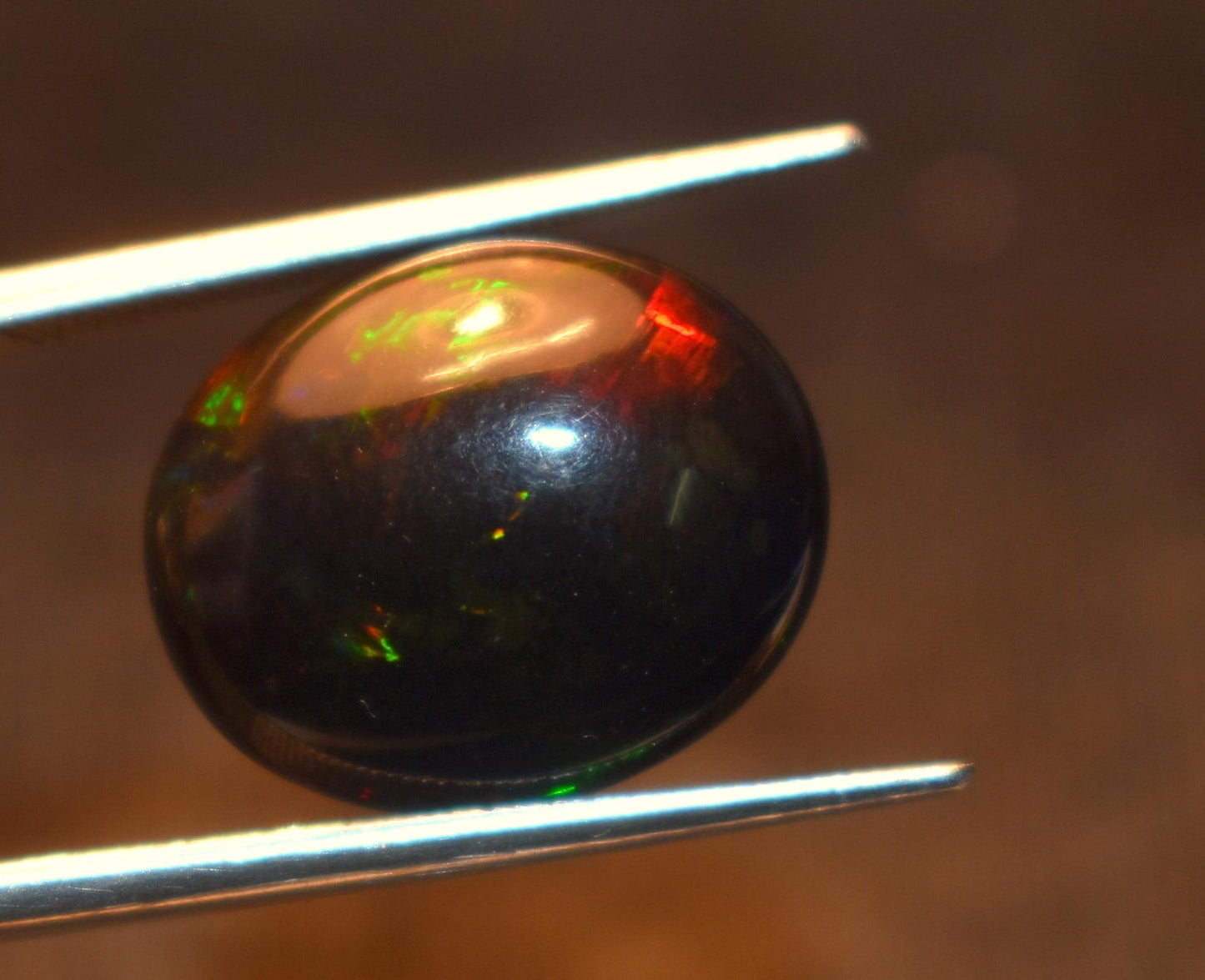 AAA Grade Natural Black Ethiopian Opal Oval, Welo Fire Cabochon Loose Gemstone, 6.0 Carat, Size-15.5x13x6mm, Gift For Her, PC-1