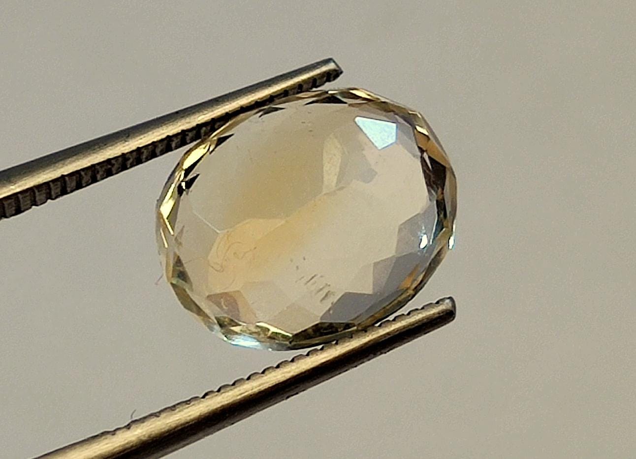 AAA+ Citrine, Natural Brazilian Yellow Citrine, Oval Faceted Loose Gemstone, 4.15 Carat, Size-11.5x9.5x6.5mm, Gift For Her,