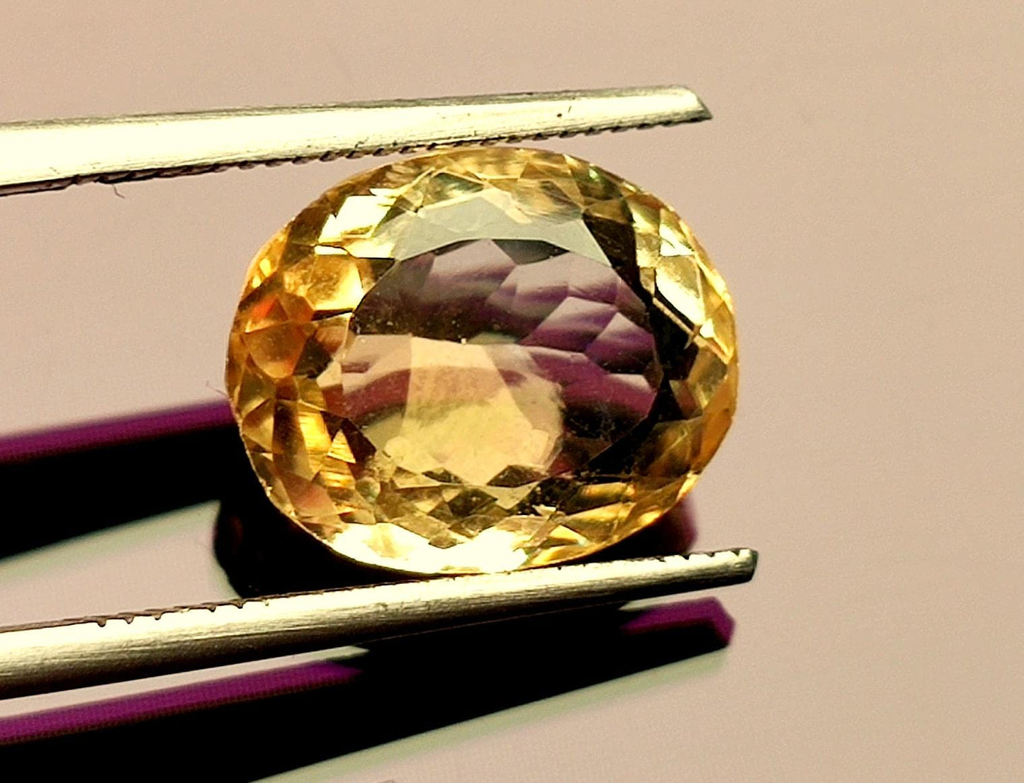 AAA+ Citrine, Natural Brazilian Yellow Citrine, Oval Faceted Loose Gemstone, 4.15 Carat, Size-11.5x9.5x6.5mm, Gift For Her,