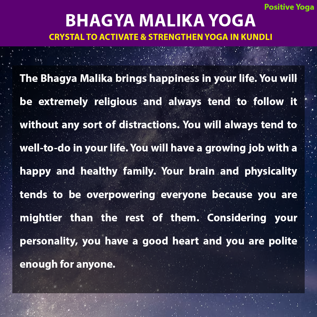 Bhagya Malika Yoga in Kundli | Crystal